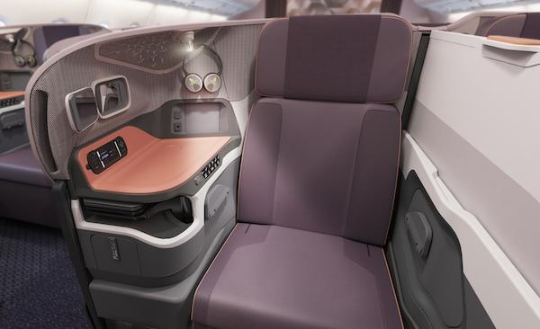 Cushion in Business Class cabin Singapore Airlines