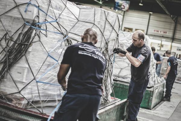 WFS staff handling cargo