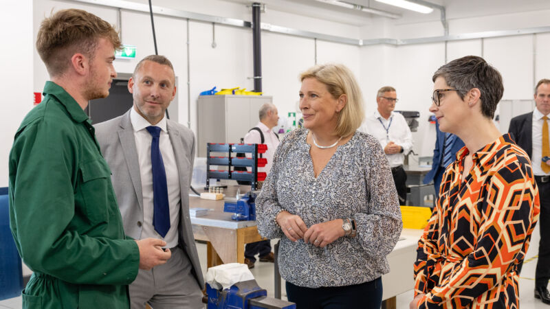 Baroness Vere visits Norwich Airport to announce training funding package (Supplied photo)